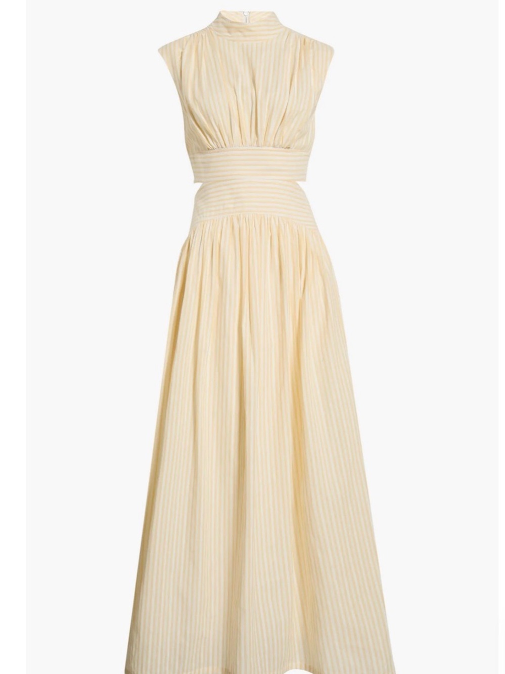 Parker Julianne Stripe Cotton Maxi Dress, Women’s 4, Butter Yellow, Ivory, NWT - Picture 5 of 11